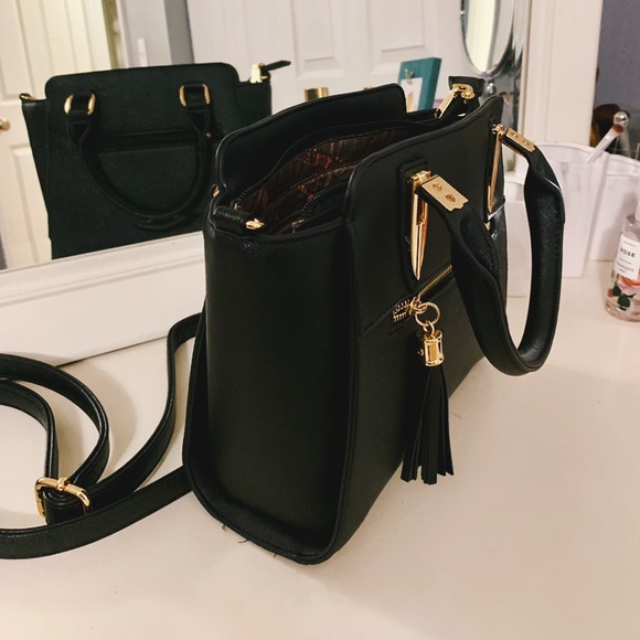 Black Mini leather Satchel - Picture 2 of 4